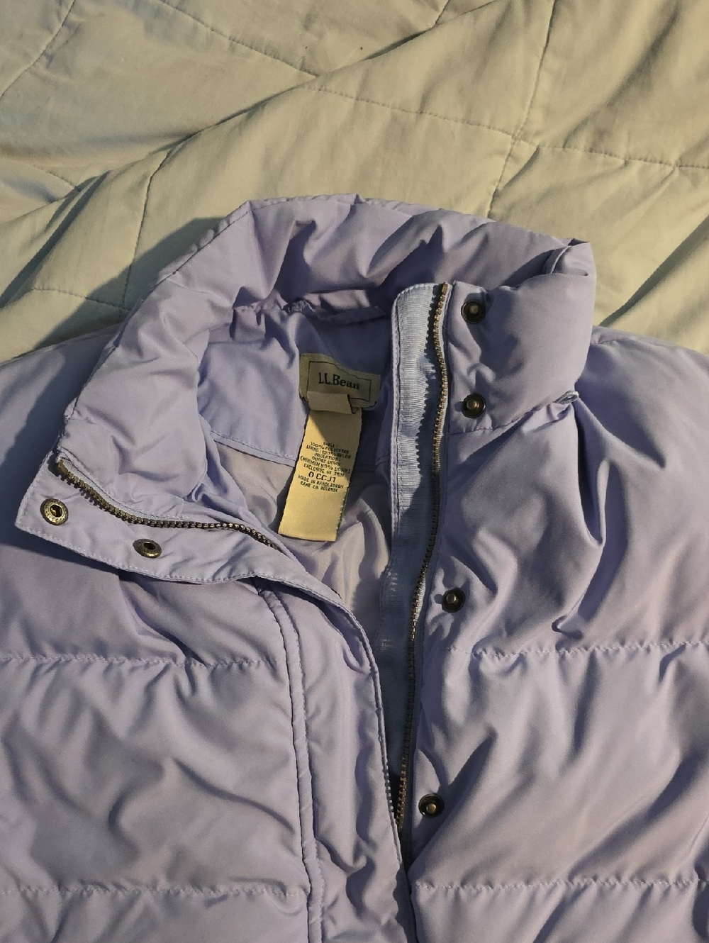 L.L. Bean Light Purple Quilted Puffer Jacket
